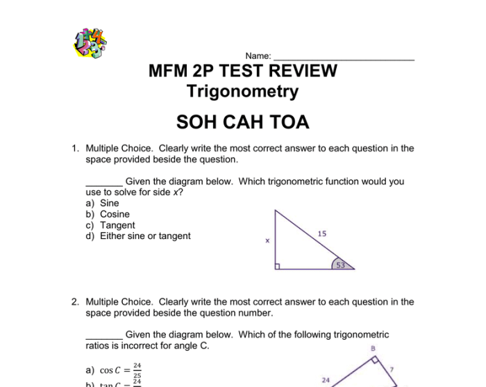 Unit 7 trigonometry test answers