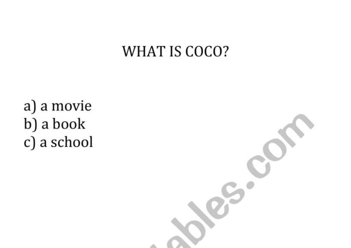 Coco movie crossword answer key