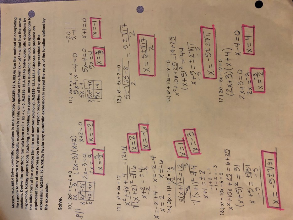 Geometry unit 2 review answer key