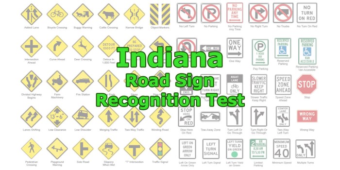 Indiana permit test road signs