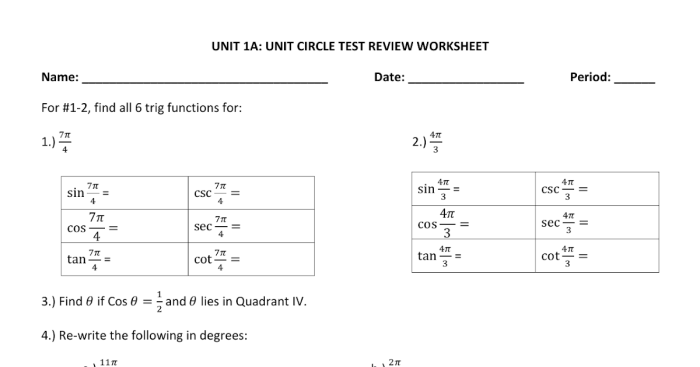 Unit 7 trigonometry test answers